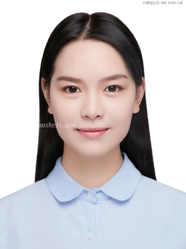 证件照制作，用PS打造甜美柔肤证件照_www.haoyidiansheji.com