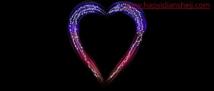 心形图案，制作一颗绚丽的流线心形_www.haoyidiansheji.com