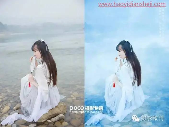 古风后期，通过ps调出清新仙气的古风人像_www.haoyidiansheji.com