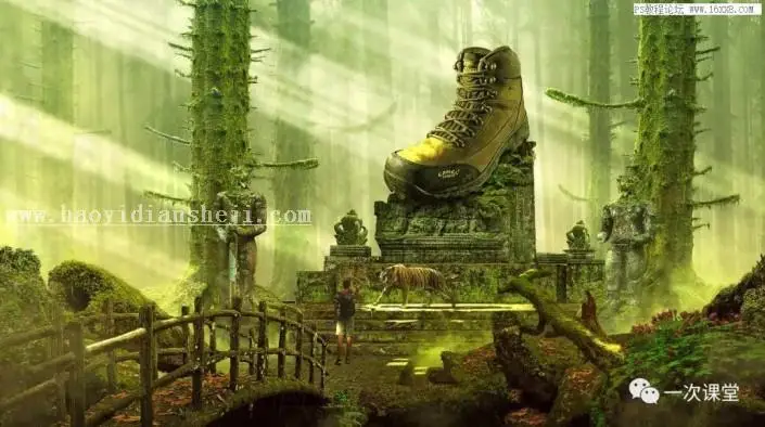 创意合成，用PS合成一个鞋子的宣传海报_www.haoyidiansheji.com