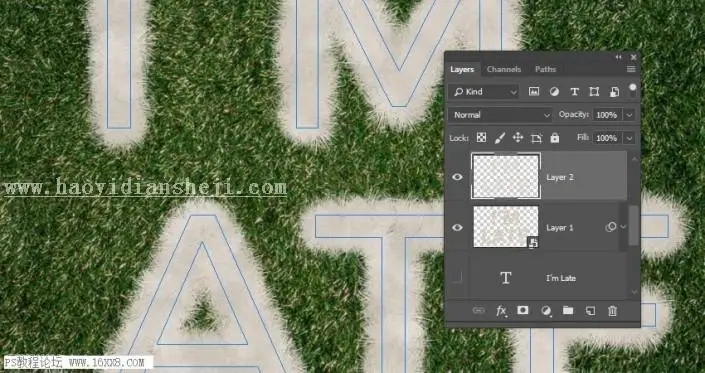 可爱字，通过PS制作可爱的毛绒绒质感的仿皮毛字体_www.haoyidiansheji.com