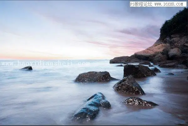 风光照片，用PS调出通透的海景照片_www.haoyidiansheji.com