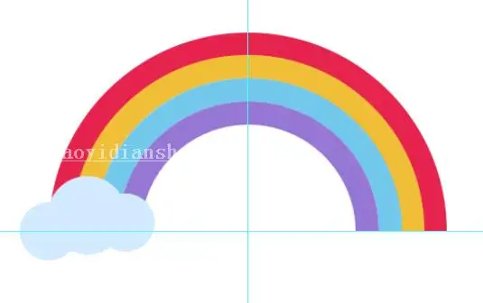 扁平化，设计扁平化风格彩虹图标_www.haoyidiansheji.com