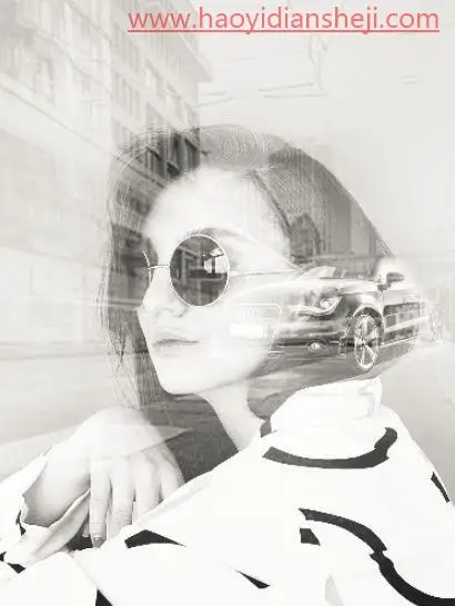 双重曝光，Photoshop混合模式制作人物双重曝光_www.haoyidiansheji.com