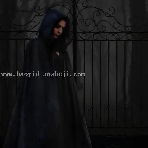 女巫场景，合成恐怖的暗黑女巫场景_www.haoyidiansheji.com