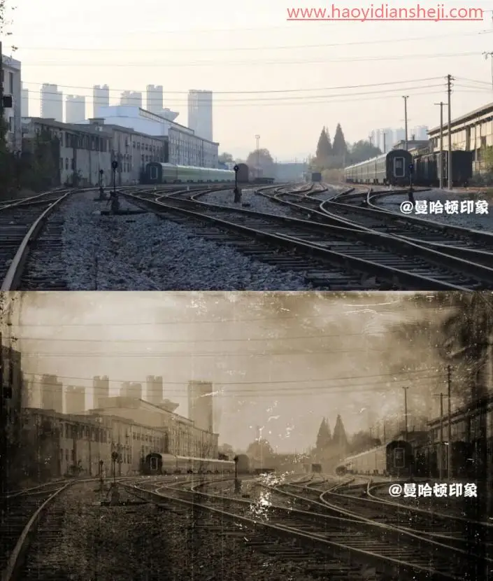 老照片，在PS中轻松把数码照片制作成复古的老照片_www.haoyidiansheji.com