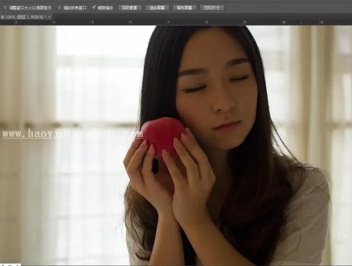 室内人像，室内写真照片调色实例_www.haoyidiansheji.com