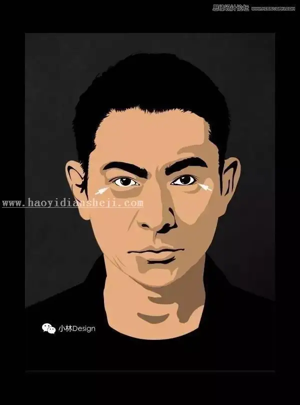 矢量效果，用PS把刘德华的照片变成矢量图_www.haoyidiansheji.com