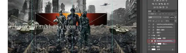 海报制作，用PS制作热血游戏战争海报_www.haoyidiansheji.com