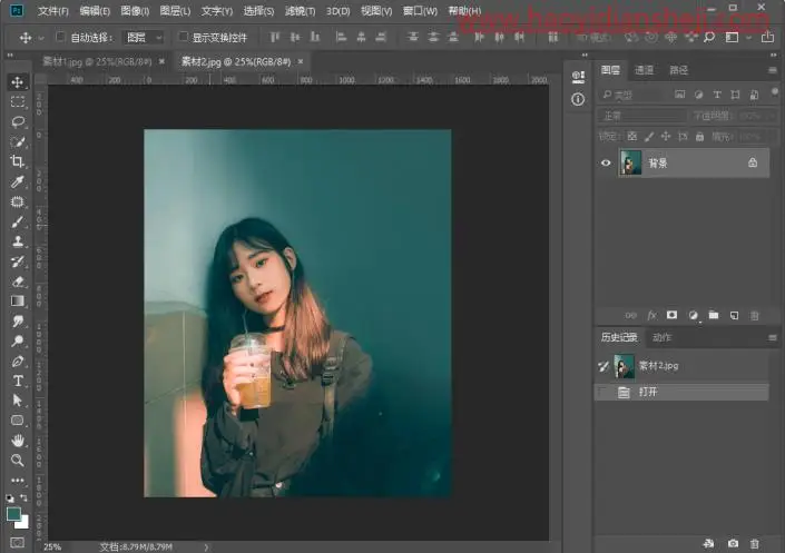 创意合成，PS一张和自己合影的相片_www.haoyidiansheji.com