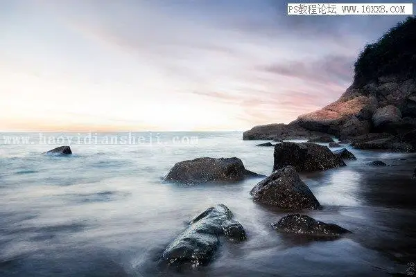 风光照片，用PS调出通透的海景照片_www.haoyidiansheji.com