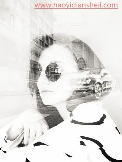 双重曝光，Photoshop混合模式制作人物双重曝光_www.haoyidiansheji.com