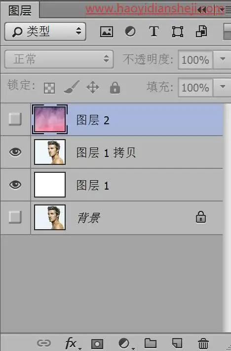 水彩效果，给贝克汉姆照片增添一种水彩效果_www.haoyidiansheji.com
