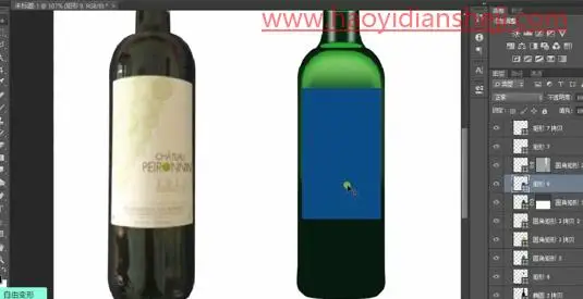 产品修图，给白葡萄酒进行精修_www.haoyidiansheji.com