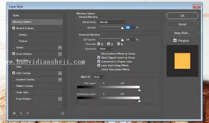文字设计，通过PS制作奶酪样式的文字_www.haoyidiansheji.com