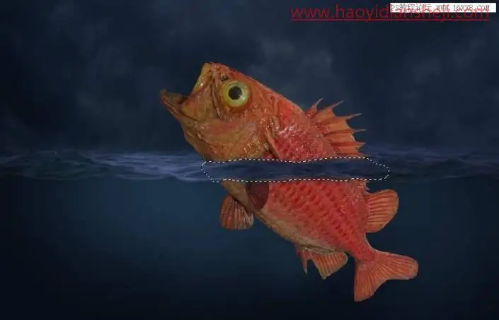 场景合成，在PS中合成一幅大鱼吞月的超现实场景_www.haoyidiansheji.com