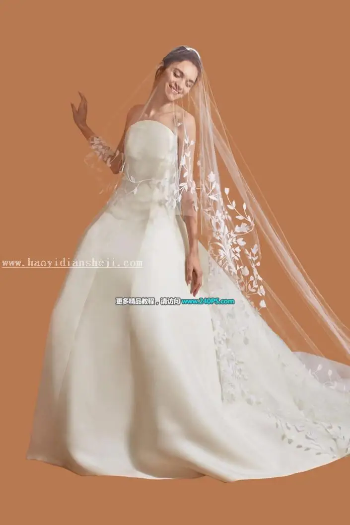 抠婚纱，通过PS把婚纱照片从复杂的背景中抠出来_www.haoyidiansheji.com
