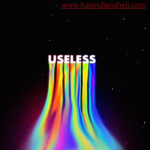 文字设计，制作一款底部喷出彩虹效果的文字_www.haoyidiansheji.com