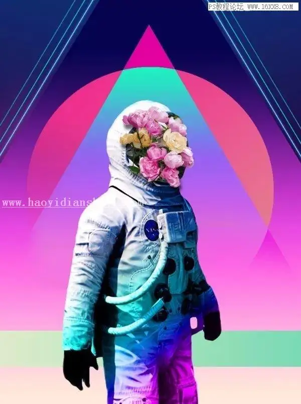 海报制作，通过PS打造渐变风格的炫彩视觉冲击海报_www.haoyidiansheji.com