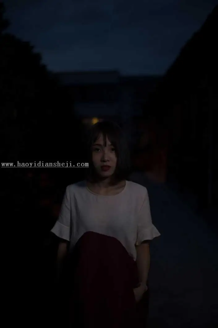 人像调色，傍晚人像摄影调色后期实例_www.haoyidiansheji.com