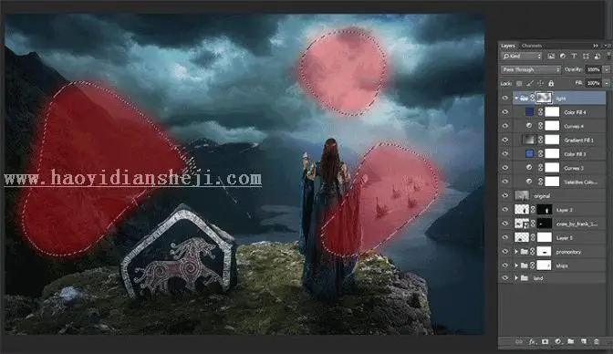 场景合成，在PS里创建一个魔幻瑰丽的场景_www.haoyidiansheji.com