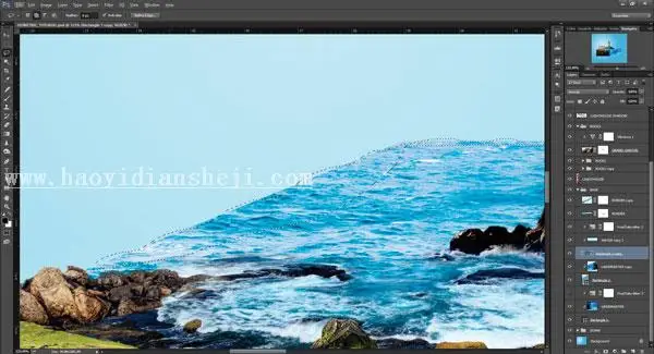 场景合成，在ps中合成一个微缩水族馆_www.haoyidiansheji.com