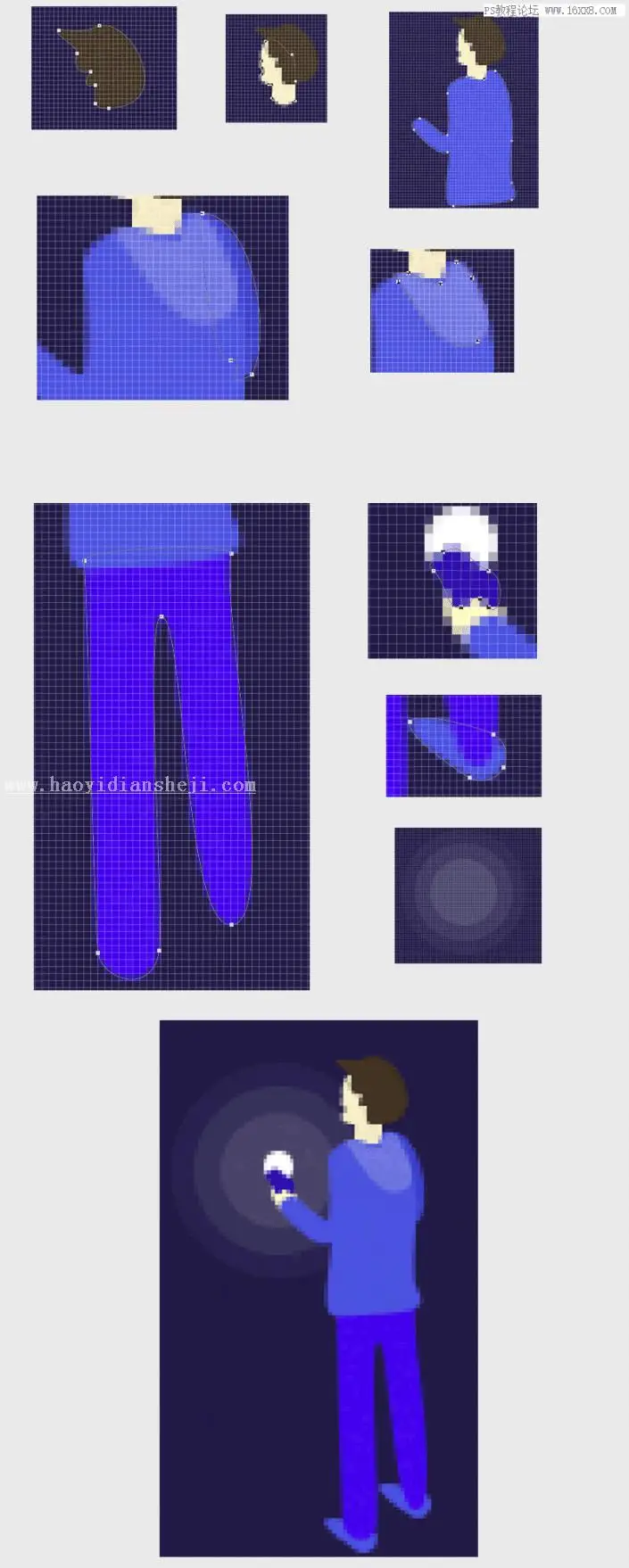 插画制作，用PS绘制简约沙漏插画效果图片_www.haoyidiansheji.com