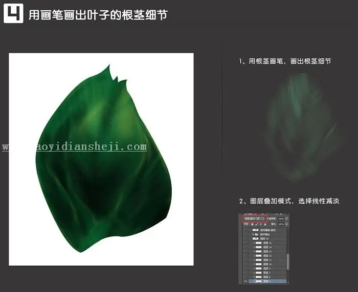 鼠绘叶子，利用鼠绘给化妆品绘制装饰物_www.haoyidiansheji.com