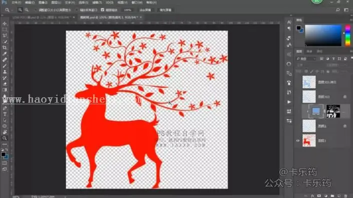 转手绘，用PS加AI制作一只多边形唯美星空鹿_www.haoyidiansheji.com