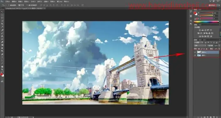 动漫效果，把风景照片变成新海诚电影风格_www.haoyidiansheji.com
