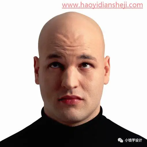 假发效果，给光头人物添加假发_www.haoyidiansheji.com