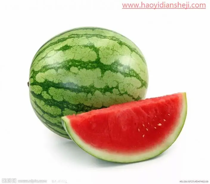 创意合成，创意一款清爽的蓝色海洋感觉的西瓜照片_www.haoyidiansheji.com