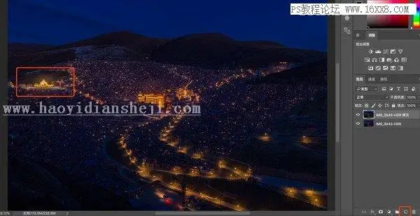 夜景照片，通过PS对夜景照片进行后期修图_www.haoyidiansheji.com