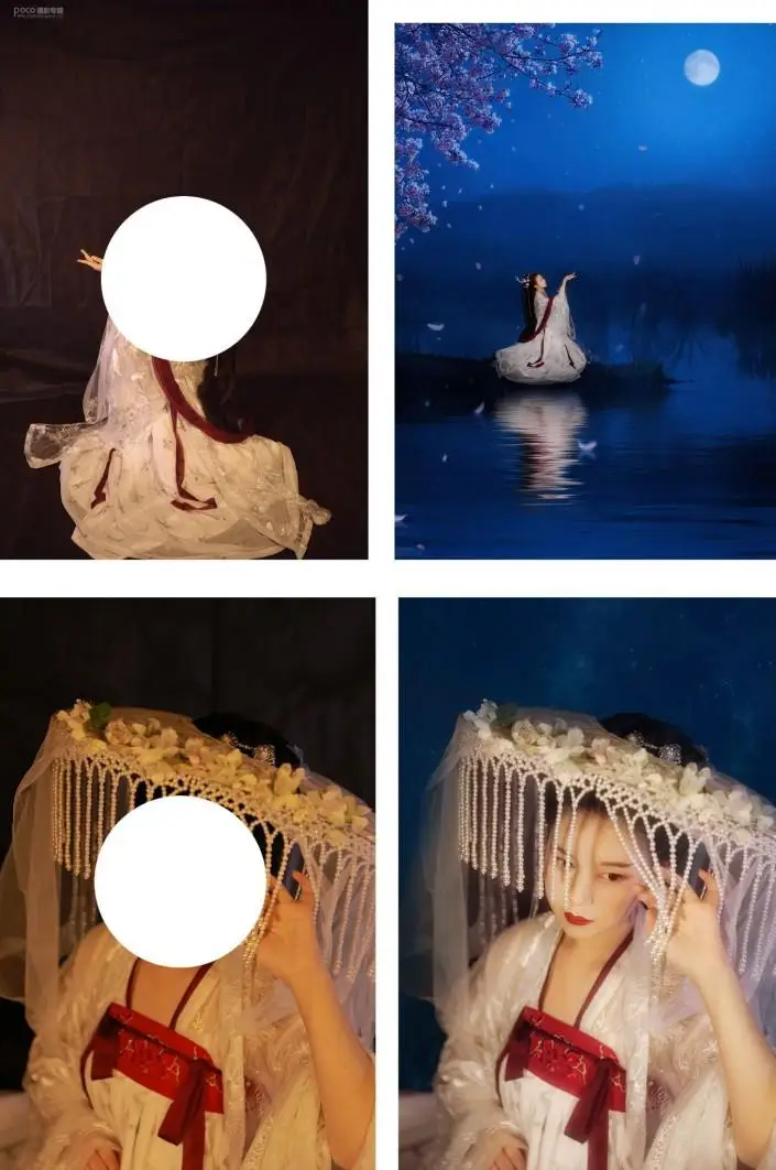 LR调色教程，通过LR把黑背景下拍的古风人像调出梦幻的感觉_www.haoyidiansheji.com