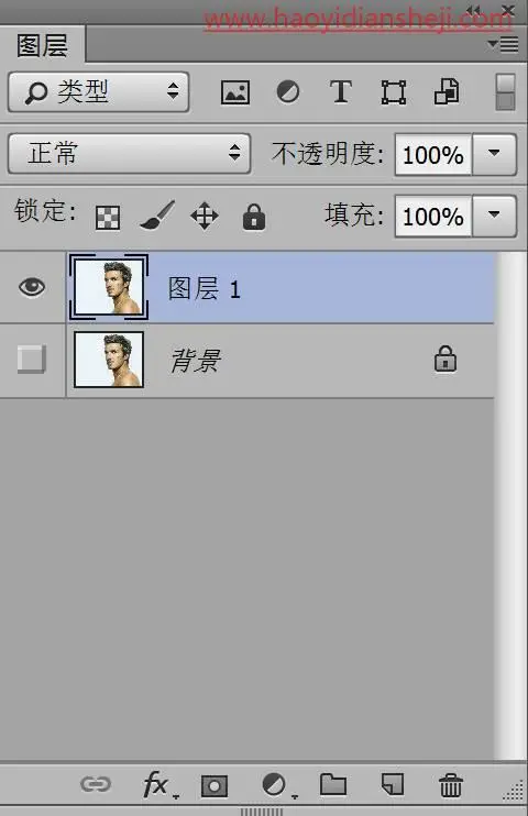 水彩效果，给贝克汉姆照片增添一种水彩效果_www.haoyidiansheji.com