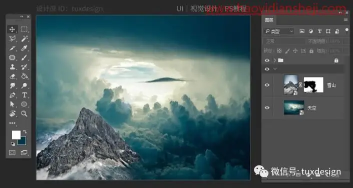 创意合成，创作一幅悬浮在空中的宛若仙境的小岛屿_www.haoyidiansheji.com