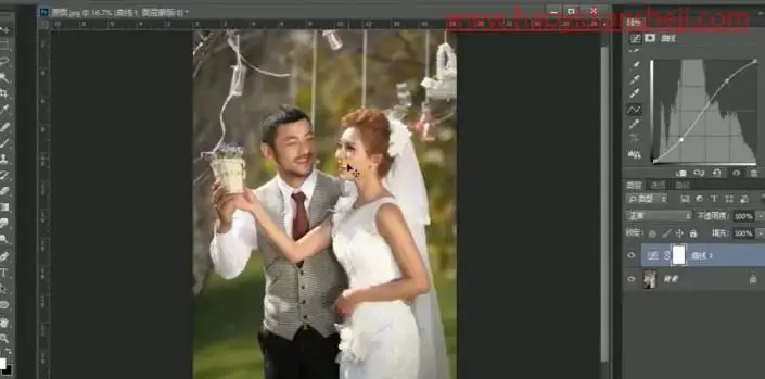 婚纱后期，用PS中的色彩条件给婚纱进行修图_www.haoyidiansheji.com