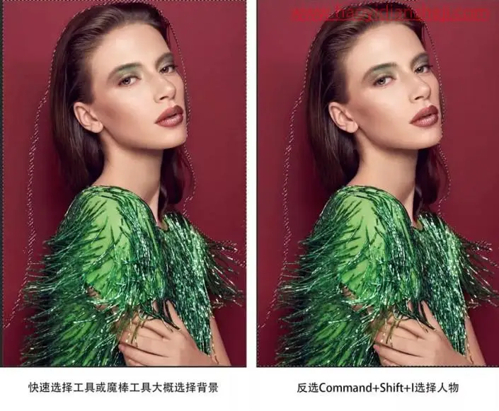 换背景，在PS中给照片更换背景颜色_www.haoyidiansheji.com