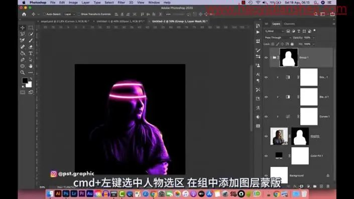 海报设计，制作一张头上有光圈的科幻人像海报_www.haoyidiansheji.com