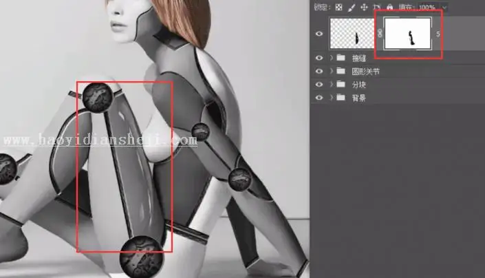 人物合成，手把手教你合成一款炫酷女机器人_www.haoyidiansheji.com