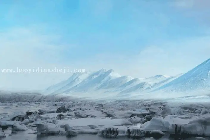 冰雪效果，在PS中合成一个超现实感觉的冰块鱼_www.haoyidiansheji.com