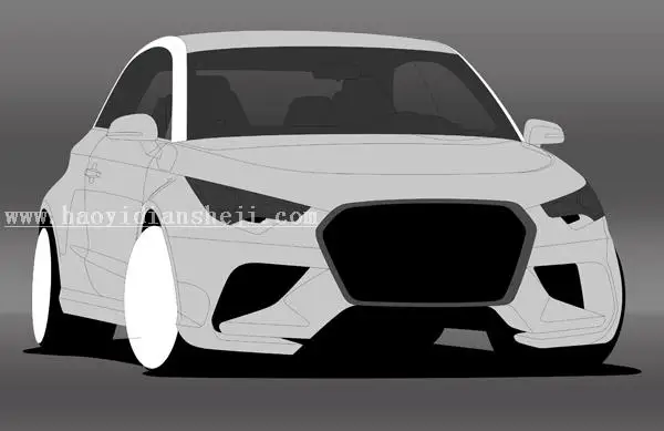 绘画汽车，用PS绘制一个逼真的奥迪汽车_www.haoyidiansheji.com