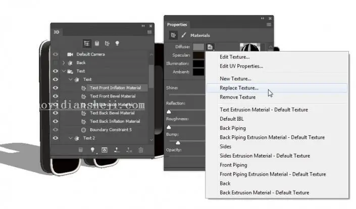 3D功能，通过PS的3D功能制作沙发上的靠枕_www.haoyidiansheji.com