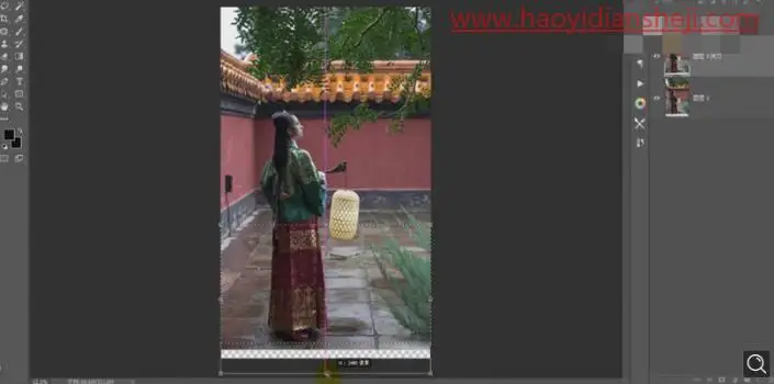 古风后期，古风灯笼夜景氛围人像后期修图_www.haoyidiansheji.com
