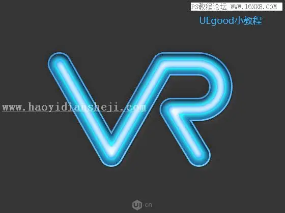 萤光字，设计荧光灯管艺术字效教程_www.haoyidiansheji.com
