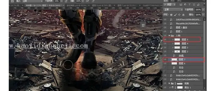 海报制作，用PS制作热血游戏战争海报_www.haoyidiansheji.com
