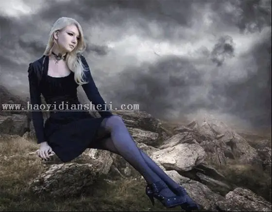 场景合成，合成一个美女在深山的神秘场景_www.haoyidiansheji.com