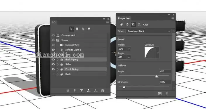 3D功能，通过PS的3D功能制作沙发上的靠枕_www.haoyidiansheji.com