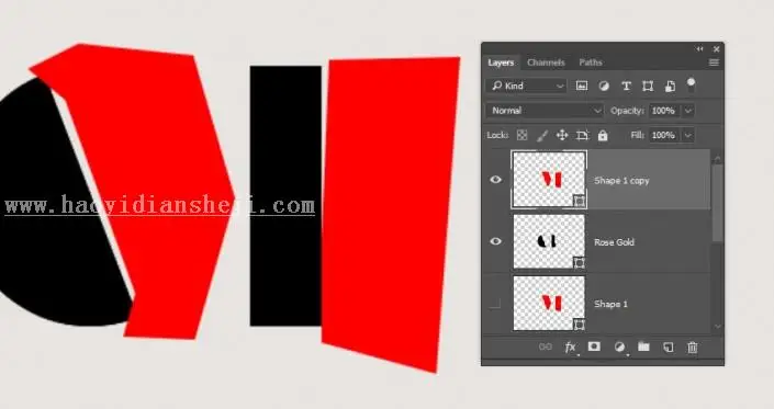 3D功能，通过PS中的3D功能设计大理石玫瑰材质的文字_www.haoyidiansheji.com