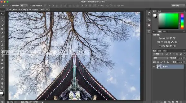 建筑风景，教你调出单色的冷色调风景照片_www.haoyidiansheji.com